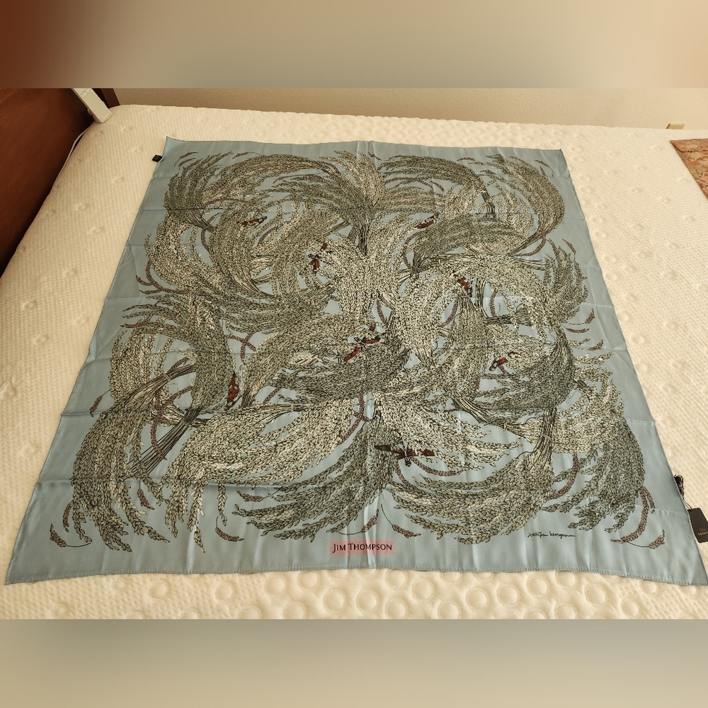 Jim Thompson Rice Silk Twill Scarf - Picture 2 of 6